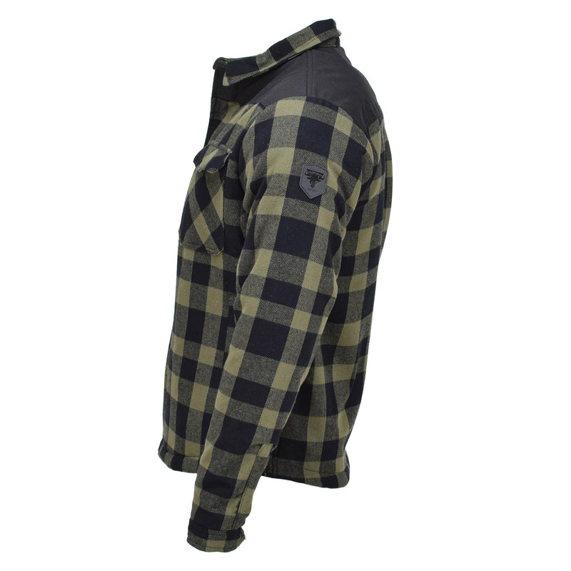 MIL-TEC Alemania Militar Lumberjack Chaqueta a cuadros Aparecido Black Black Olive NUEVO