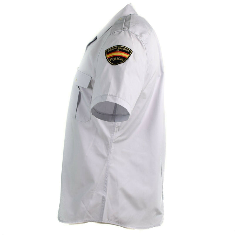 Camisa de policía española genuina camisa gris militares de mangas cortas nuevas