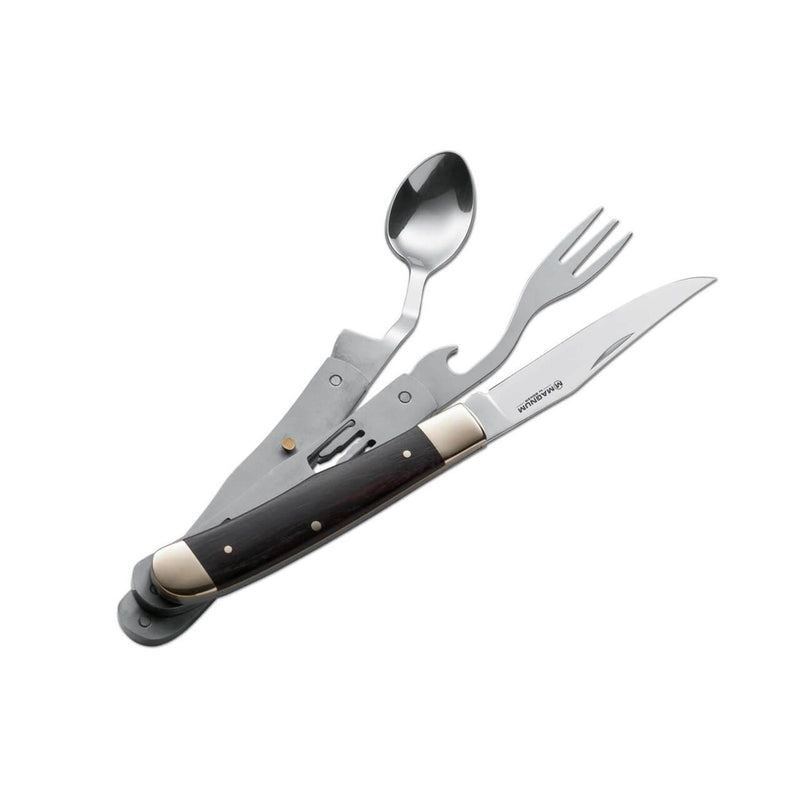 Boker Bon Appetite de bolsillo Set Cuchnope Spoon Spoon 440A de acero Mango de madera