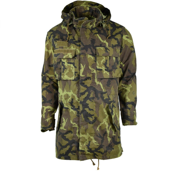 Combate militar del ejército checo original CZ 95 Jacket de campo de camuflaje Parka encapuchado