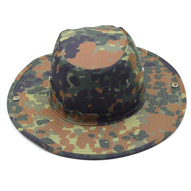MFH Brand Military Bush Style Hat Flecktarn Bucket Panama Jungle Summer Cap New