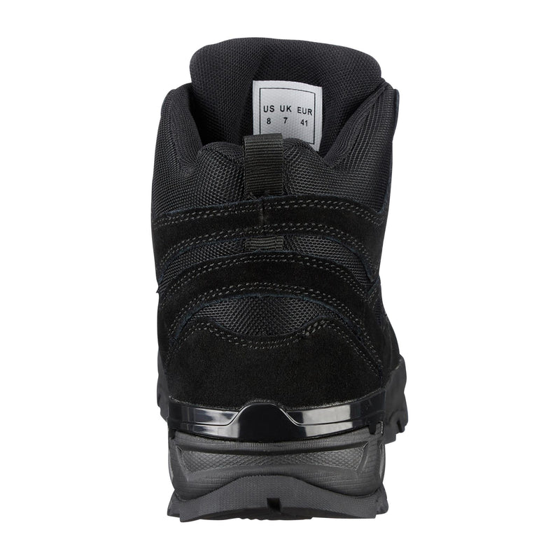 Botas de escuadrón Mil-Tec Botridas Mid-Round Sole Camping Footwear de gamuza negra al aire libre