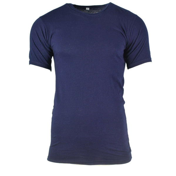 Camiseta azul marina del ejército italiano camisa de algodón azul mangas cortas nuevas