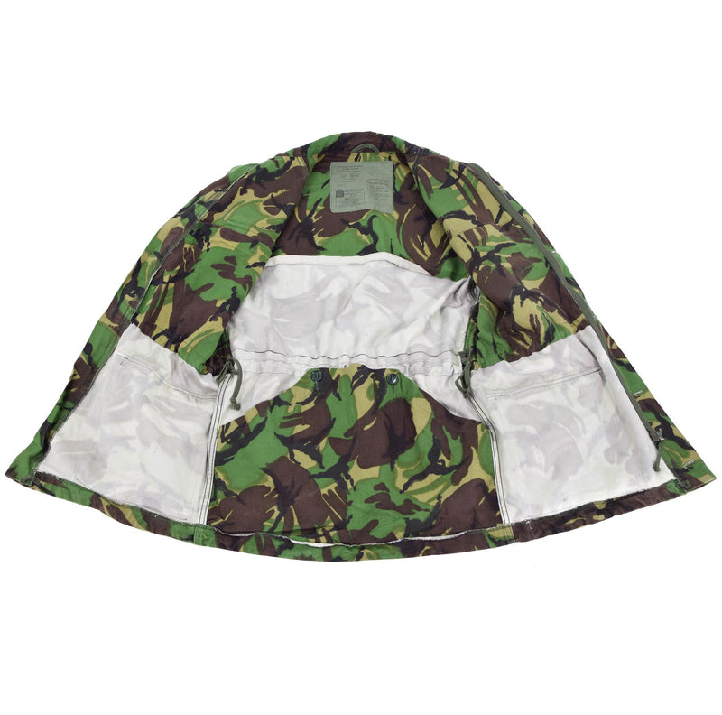 Chaqueta del ejército británico original BDU Combate Smock CELIMO COLLO CON ESCROBA MILITAR