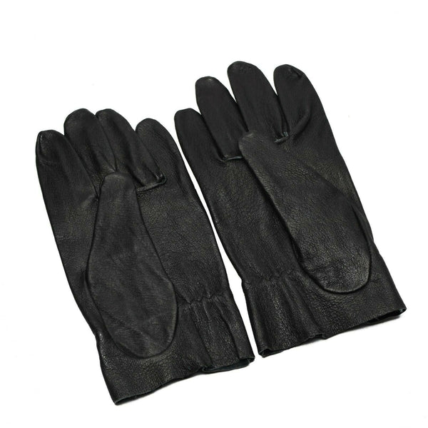 Guantes de cuero de combate del ejército checo original. Cuero negro genuino nuevo