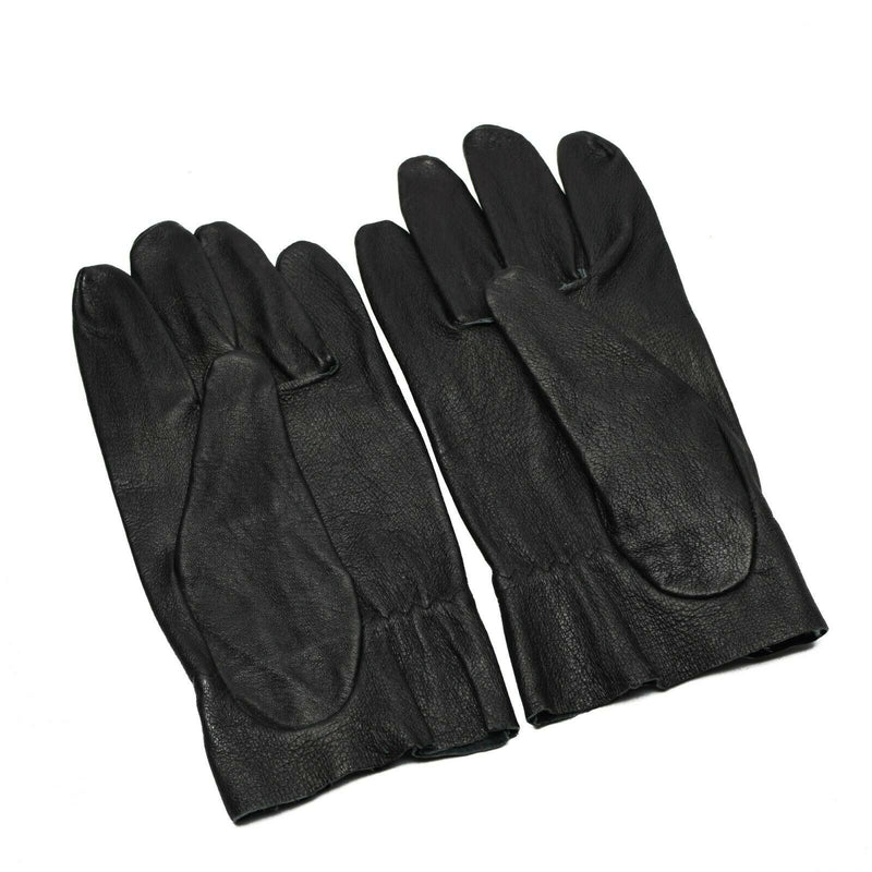 Guantes de cuero de combate del ejército checo original. Cuero negro genuino nuevo