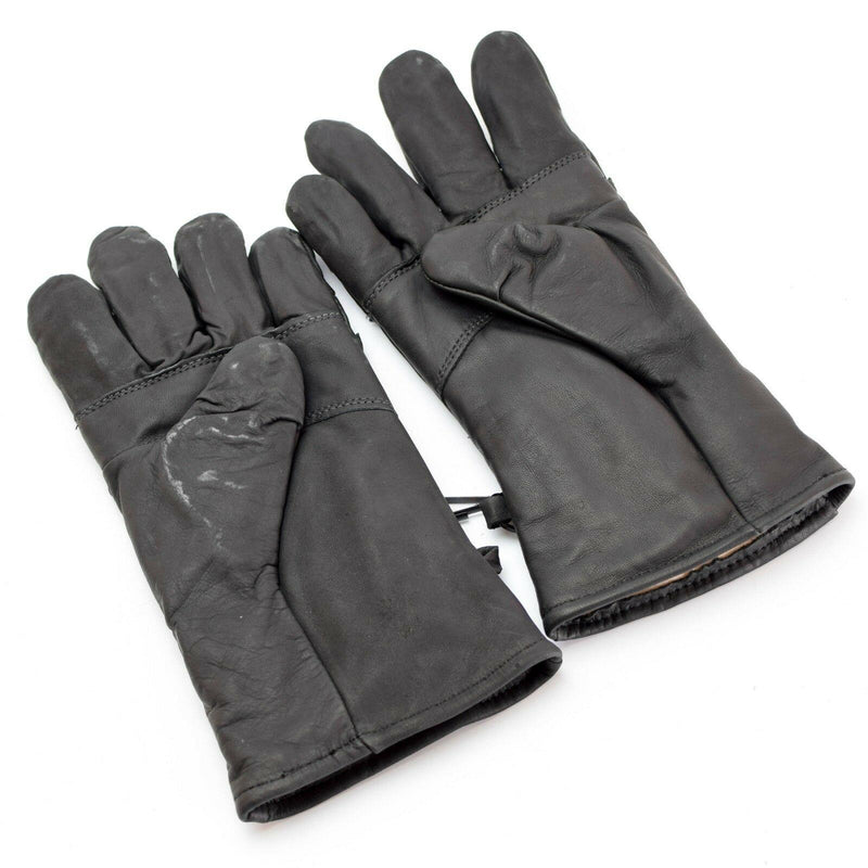 Originales guantes de cuero de combate del ejército de los EE. UU. Problema militar de cuero negro genuino