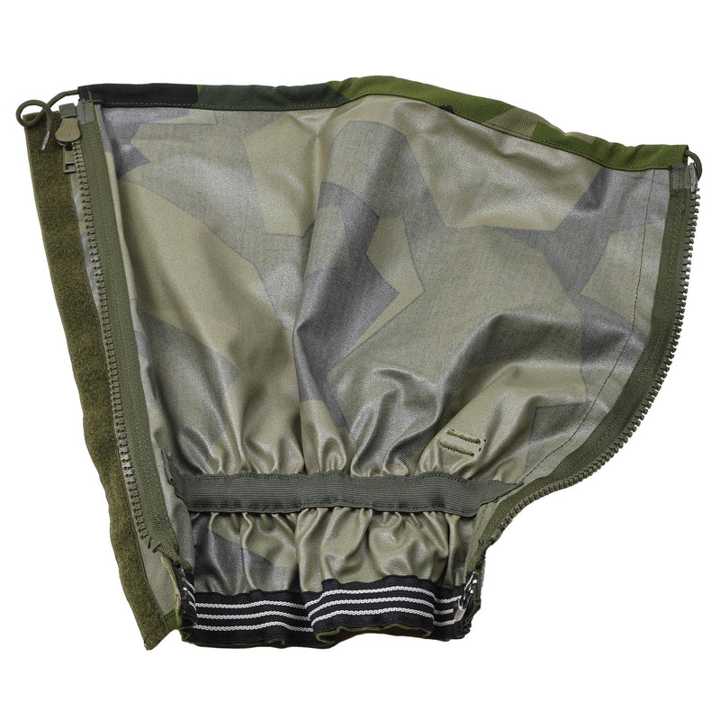 Tacgear Gaiters impermeables Ejército sueco M90 Splinter Camo Metal Hooks de una sola talla
