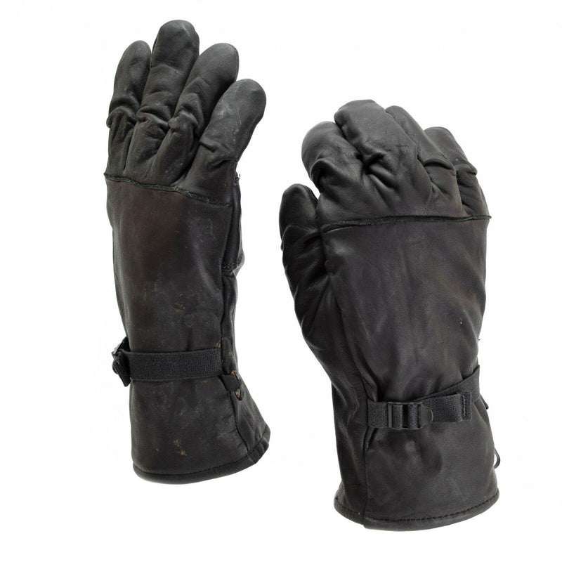 Originales guantes de cuero de combate del ejército de los EE. UU. Problema militar de cuero negro genuino