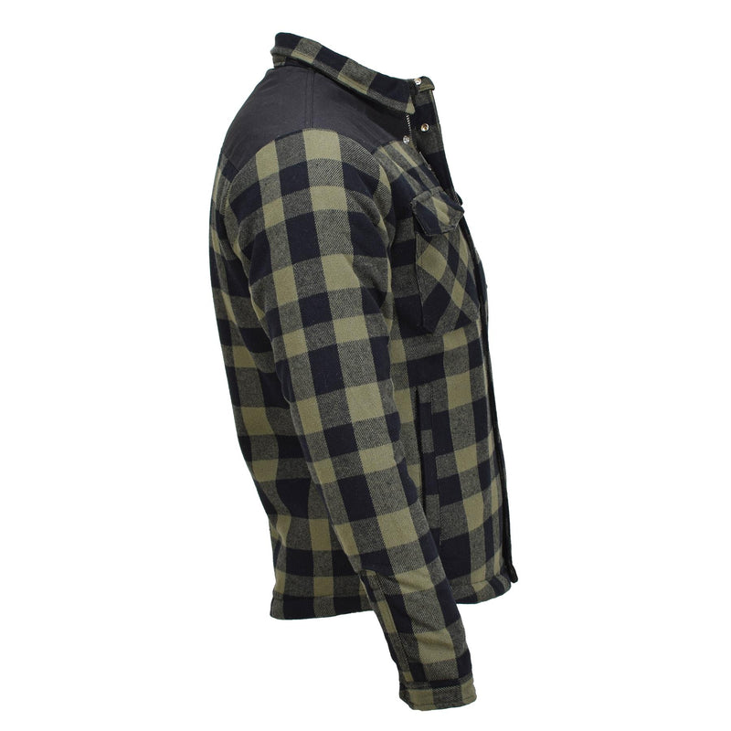MIL-TEC Alemania Militar Lumberjack Chaqueta a cuadros Aparecido Black Black Olive NUEVO