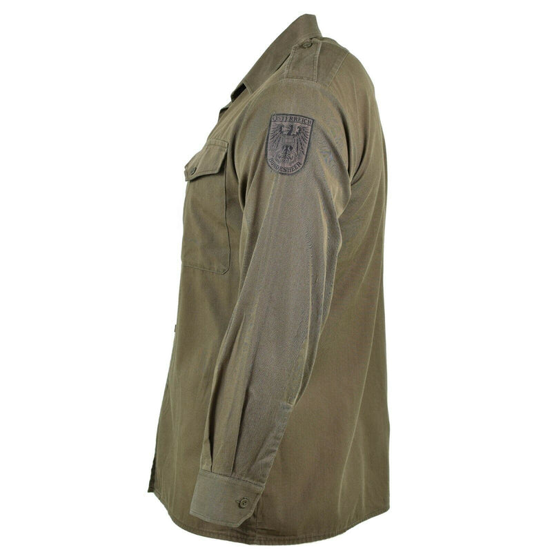 Genuine Austrian army shirt M65 O.D Military combat long sleeve Olive BDU - GoMilitar