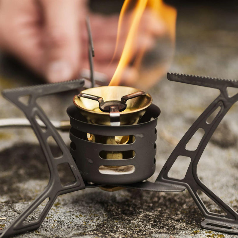 Primus Omnilite Ti Titanium Camping Stove Burner de cocina Multi-combustible.