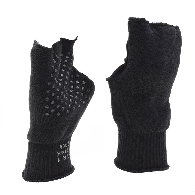 Guantes negros militares daneses originales más cálidos sin dedo sin deslizamiento del ejército de palma de palma nueva