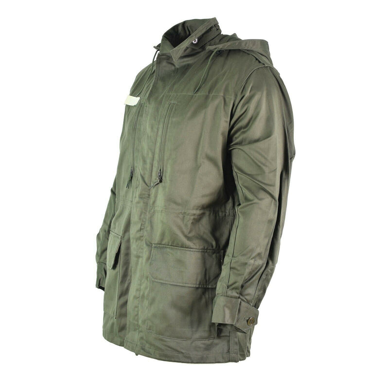 Ejército francés original Olive OD Chaqueta Fatiga Combate Militares capladas Parka sateen