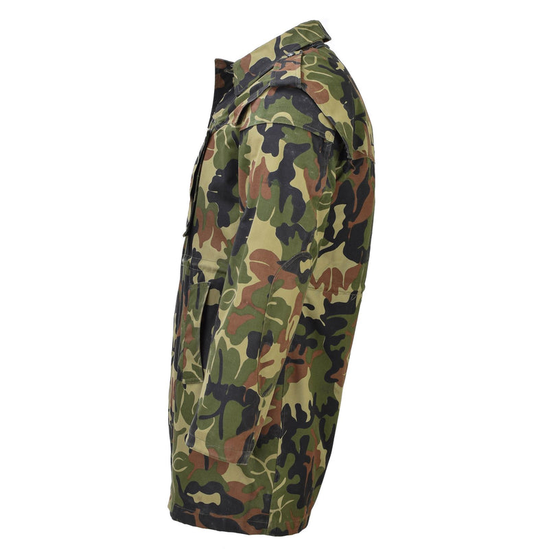 Parka militar rumano original M93 CAMO HOJA Capeta de chaqueta larga táctica nueva