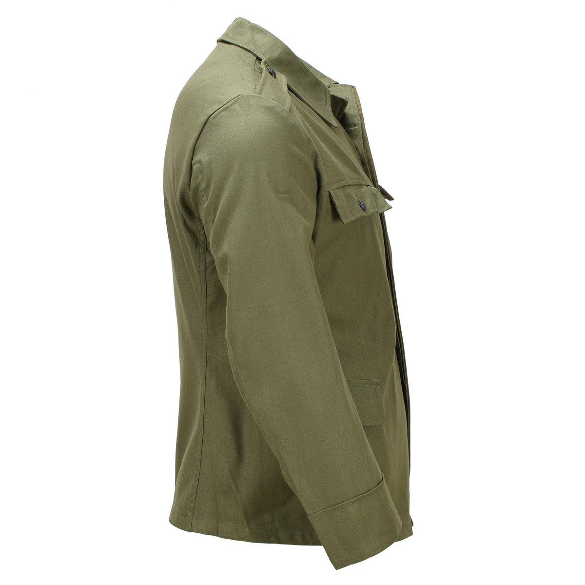 Chaqueta de trabajo original del ejército rumano Abrigo de campo militar con botones en la parte delantera Oliva