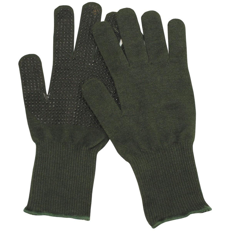 Guantes militares británicos originales Anti Palms Slip Nomex Aramid Green NUEVO