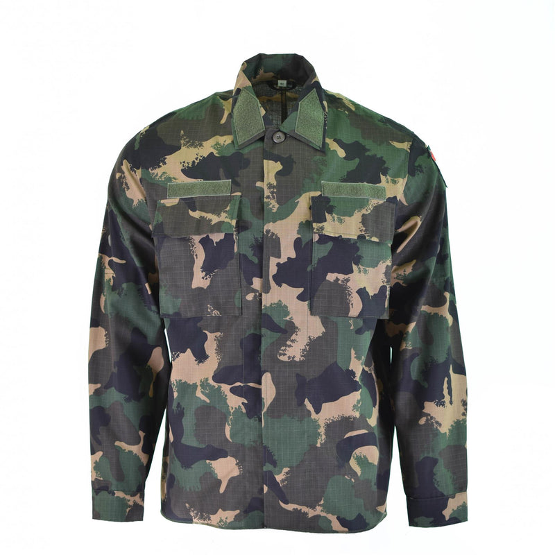 Genuina camisa del ejército húngaro M90 4 Color Camuflage Manga larga Militara NUEVO