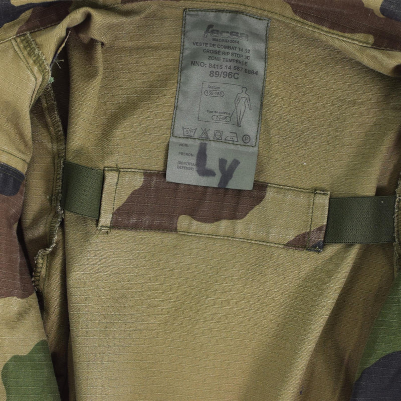 Genú de la chaqueta del ejército francés CCE CAMO Combat Military Parka Sateen Felin T4