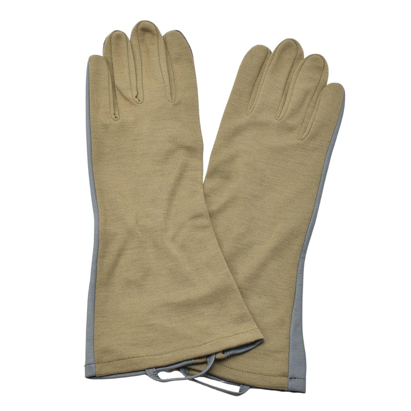 Guantes de oliva militares holandeses originales de cuero calentador de aramid resistente al calor de cuero Nuevo