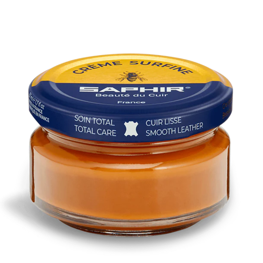 Saphir Creme Surfine Leather Crema para el cuidado del calzado Cuero liso 50ml Marrón claro
