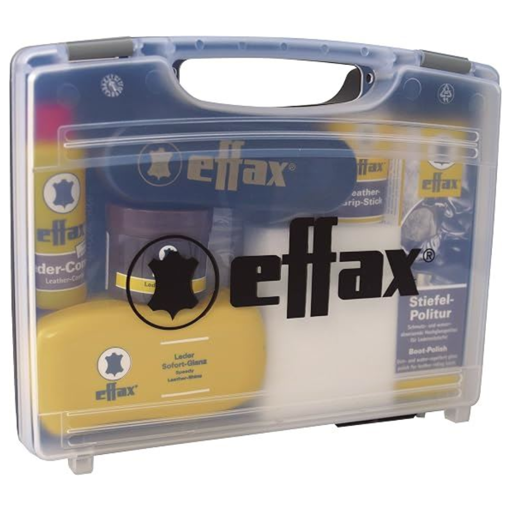 Effax Leather Care Case Kit completo de limpieza y pulido de cuero Juego de viaje