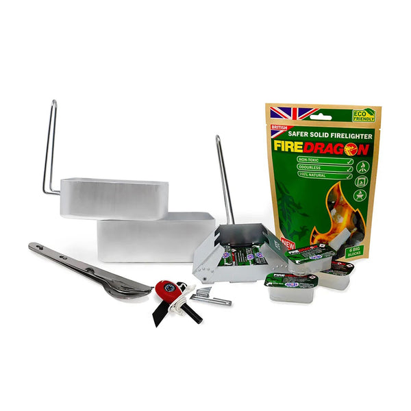 BCB Cocina al aire libre Set de senderismo de senderismo Tins Cades Catlery Striker de incendio
