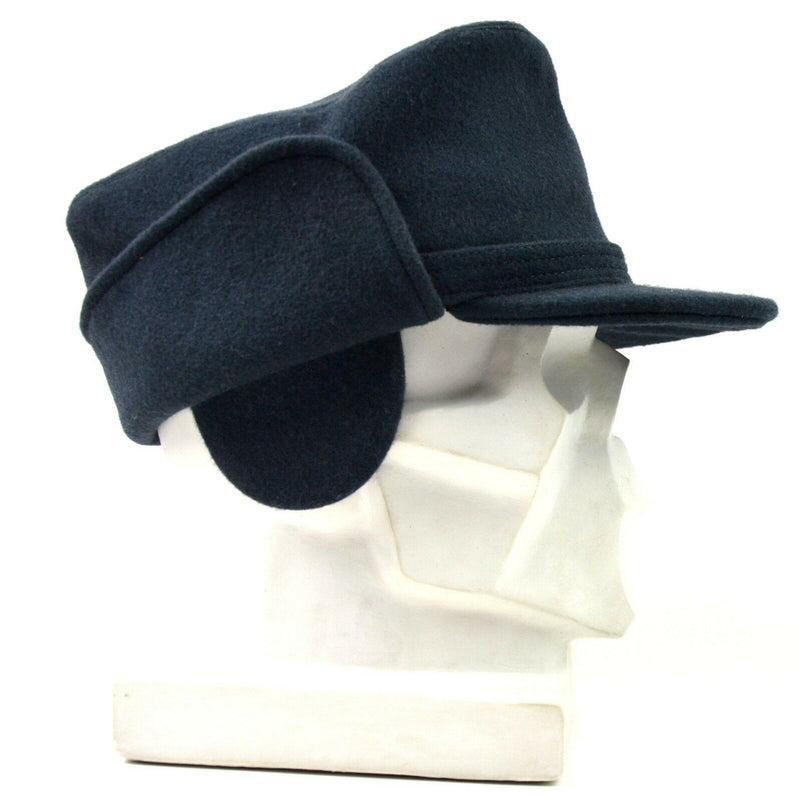 Hombo de invierno de lana del ejército sueco original. Capa de invierno de Suecia Azul