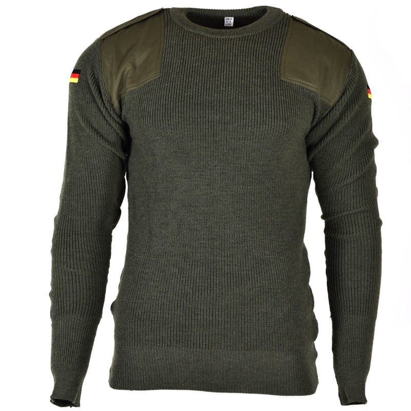 Armero del ejército alemán original Comando de comando suéter de oliva verde lana nueva