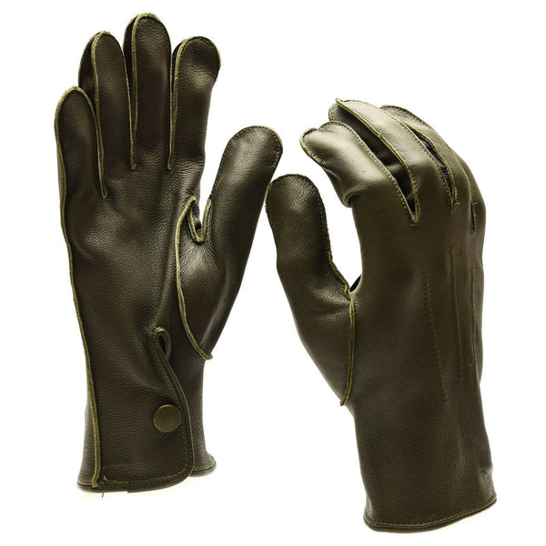 La policía alemana genuina emite guantes de cuero real Patrol Olive O.D New Genuine