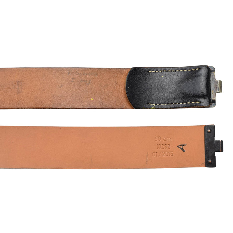 Original del ejército alemán marina de cuero negro Cinturón de cuero militar pantalones pantalones