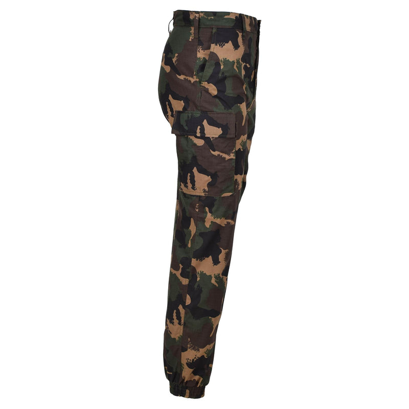 Pantalones de campo de verano militar húngaro original M1990 Woodland Camo Ripstop Nuevo