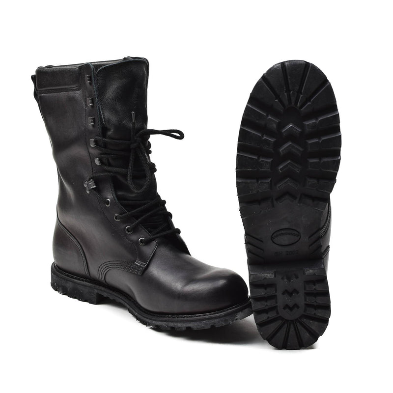 Botas militares francesas originales Calzado de cuero impermeable a mediados de la pantorrilla del ejército