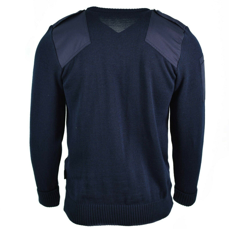 Jumper del jersey de la policía del ejército británico original suéter de cuello en V de cuello en V