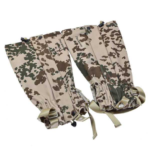 Tacgear Gaiters de pierna impermeable alemán BW Tropical Camo Metal Hooks Nuevo