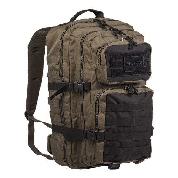 Mil-tec Asalto de asalto de EE. UU. Mochila Olive Black 20L Senderismo Trekking Daypack