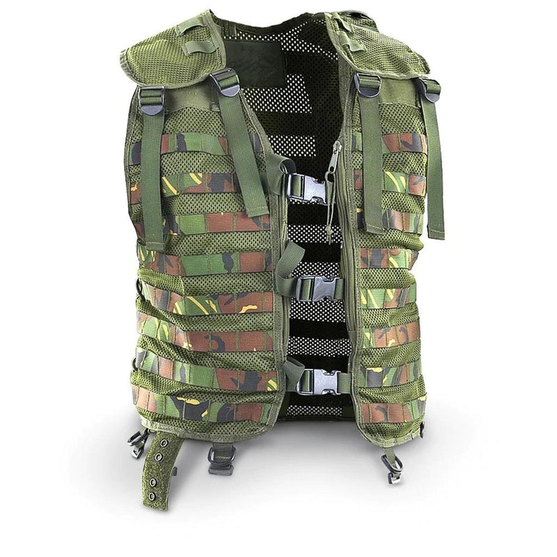 Chaleco militar holandés original apego molle dmp bosque camuflaje