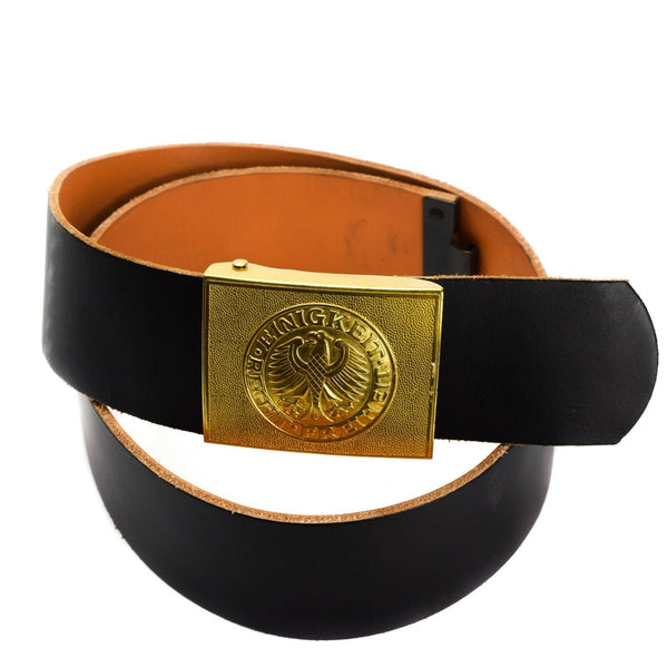Original del ejército alemán marina de cuero negro Cinturón de cuero militar pantalones pantalones