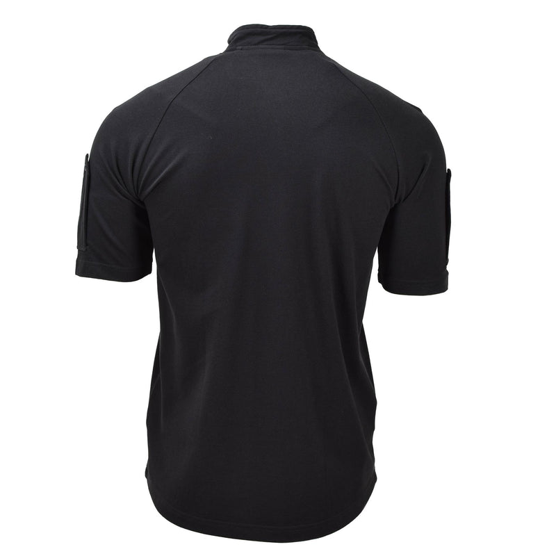 Camisetas tácticas de la policía del ejército británico original manga corta con cremallera negra nueva