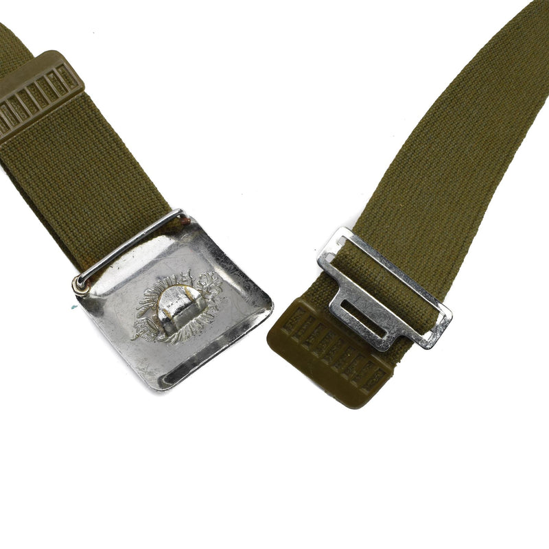 Genuino cinturón español del ejército lienzo vintage hebilla de metal cinturón formal problema militar