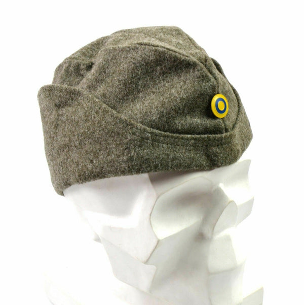 WWII del ejército sueco lana de invierno lana lateral de campo de campo militar garrison sombrero