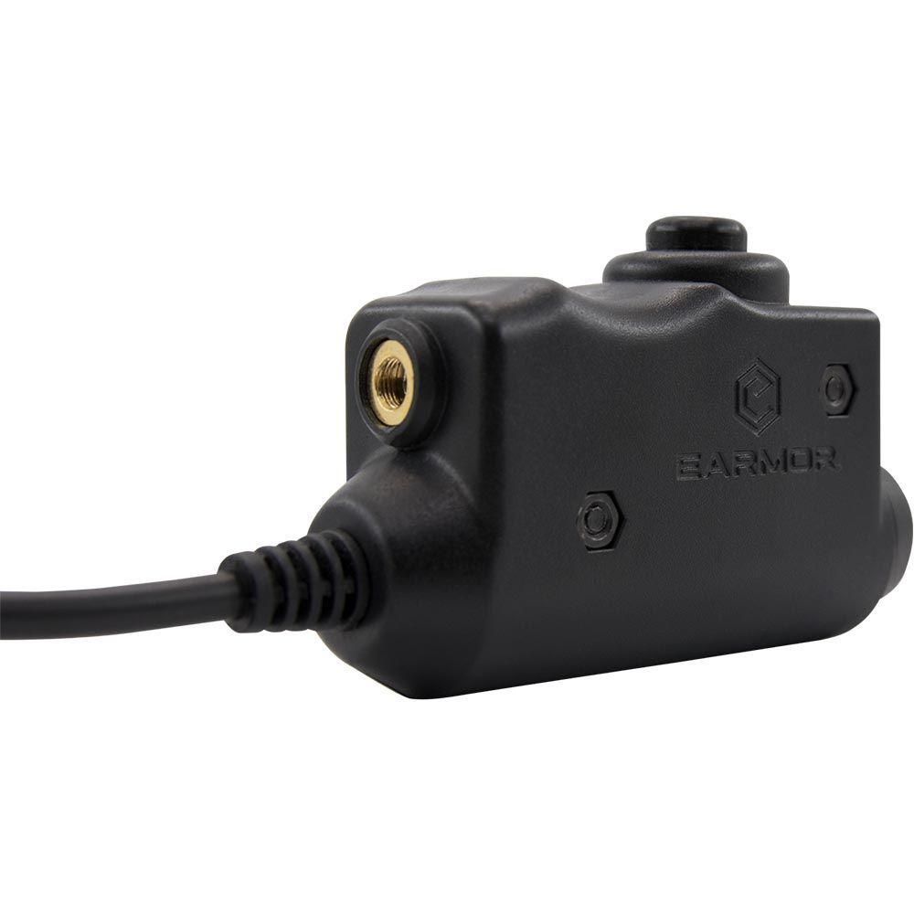Earmor M51-MID PTT Adaptador Midland Radio Auriculares con cable Equipo táctico Negro
