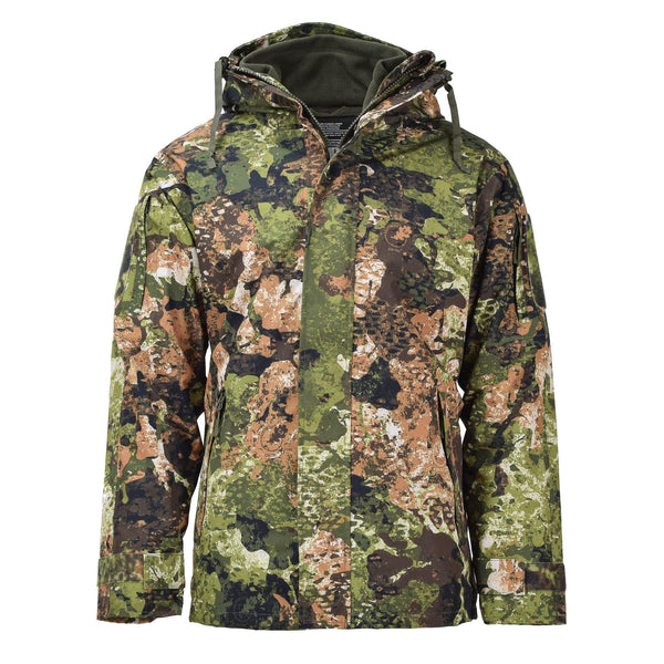 MIL-TEC Ejército Lluvia de la chaqueta de clima húmedo Gen II con forro de lellón impermeable encapuchado