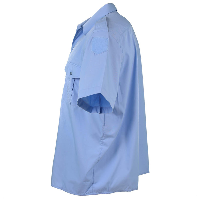 Genuina Policía Militar francesa Camisa de manga corta de algodón azul gendarme nuevo
