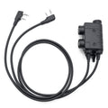 Earmor Adaptador PTT dual Kenwood Baofeng Auriculares tácticos con cable de 2 pines Negro