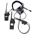 Earmor Adaptador PTT dual Kenwood Baofeng Auriculares tácticos con cable de 2 pines Negro