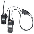 Earmor Adaptador PTT dual Kenwood Baofeng Auriculares tácticos con cable de 2 pines Negro