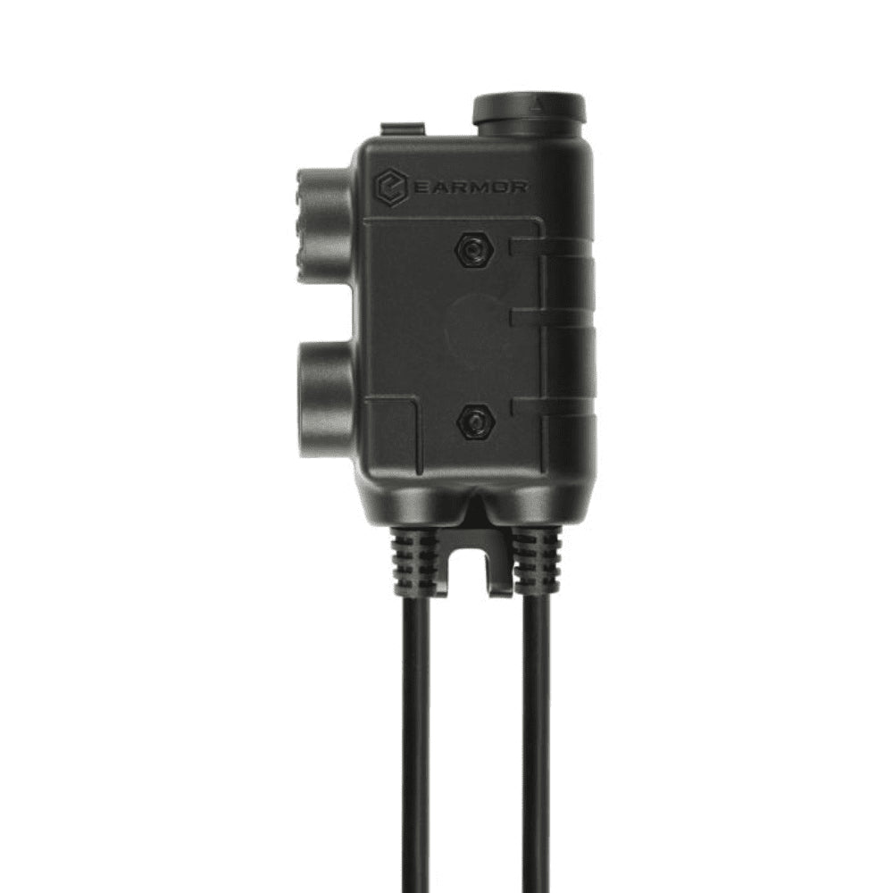 Earmor Adaptador PTT dual Kenwood Baofeng Auriculares tácticos con cable de 2 pines Negro