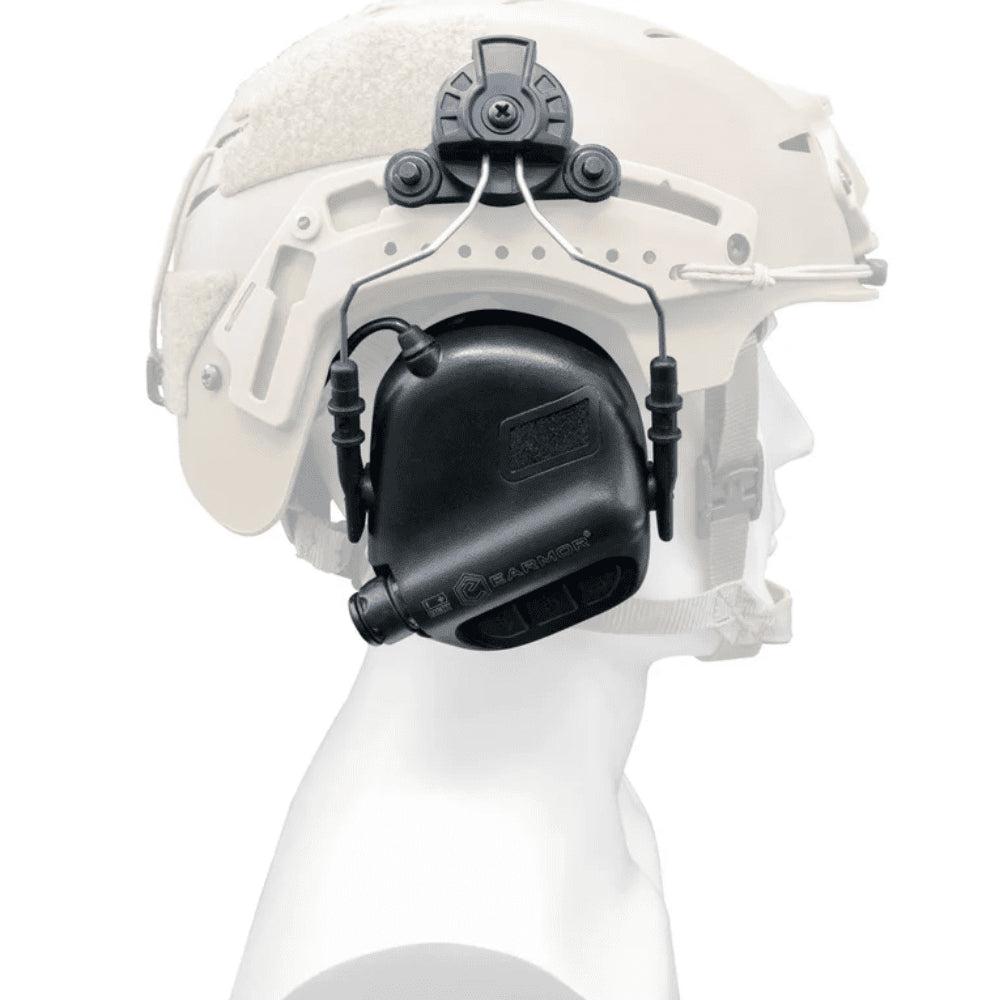 EARMOR M12 EXFIL Adaptador de riel para casco Soporte protector auditivo Negro