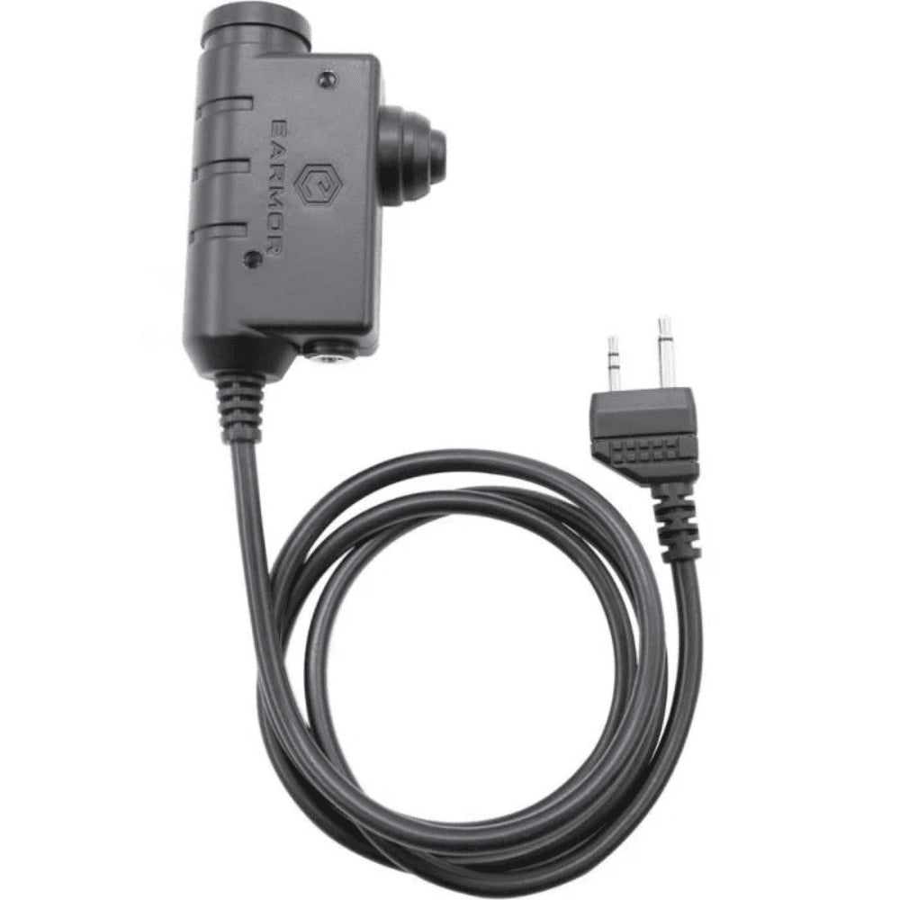 Earmor M51-MID PTT Adaptador Midland Radio Auriculares con cable Equipo táctico Negro
